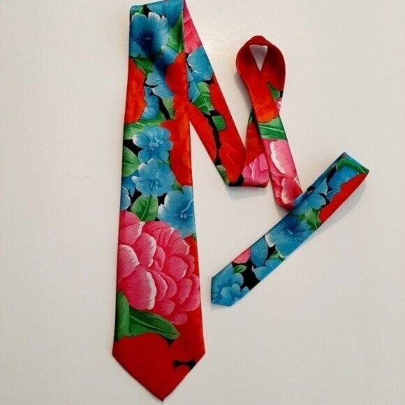 LOUIS FOUNTTAIN | Italy 100% Silk Floral Men's Necktie Vintage - Picture 3 of 9